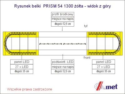 PRISM 54 W żółta 1500 widok z góry